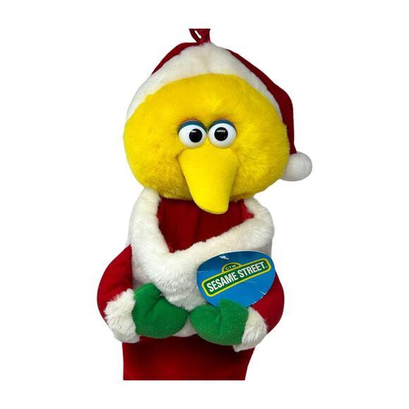 Sesame Street Christmas Stocking Big Bird 3D Plush Santa Kurt Adler Vintage 1999 - Picture 5 of 16